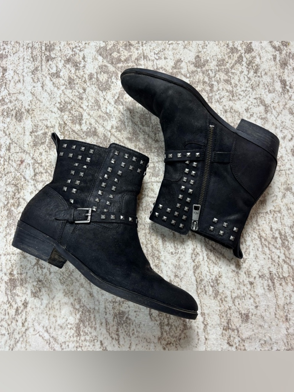 Lauren‎ Ralph Lauren Shaelynn Studded Leather Boots Size 9.5